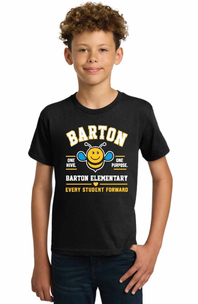 Barton Youth Printed T-Shirt-Black